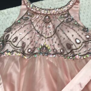Embellished Pink Sleeveless Dress